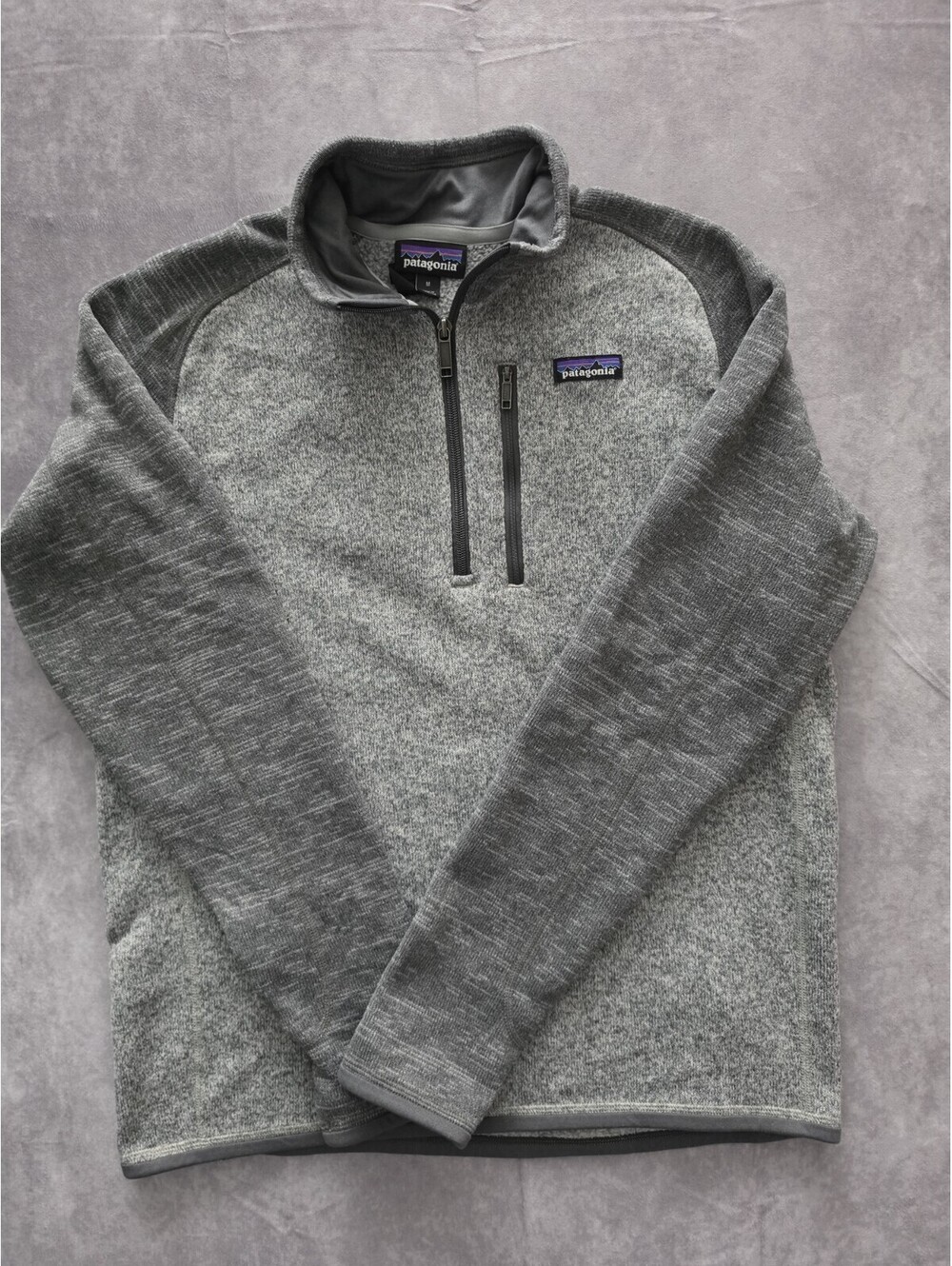 Patagonia Men's Medium Two Toned Better Sweater 1/4 Zip Fleece Pullover Jacket.
